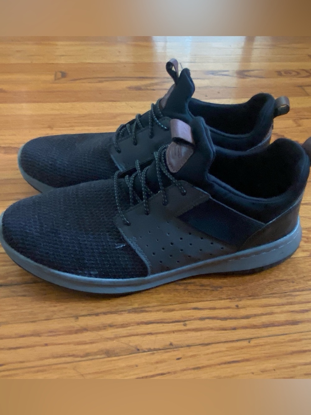 Skechers Black and Gray Knit Lace-Up Sneakers